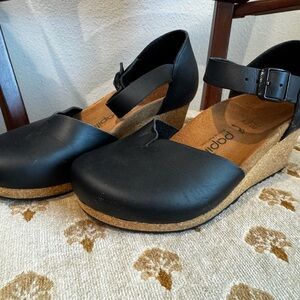Papillio Black Women's Wedge Mules